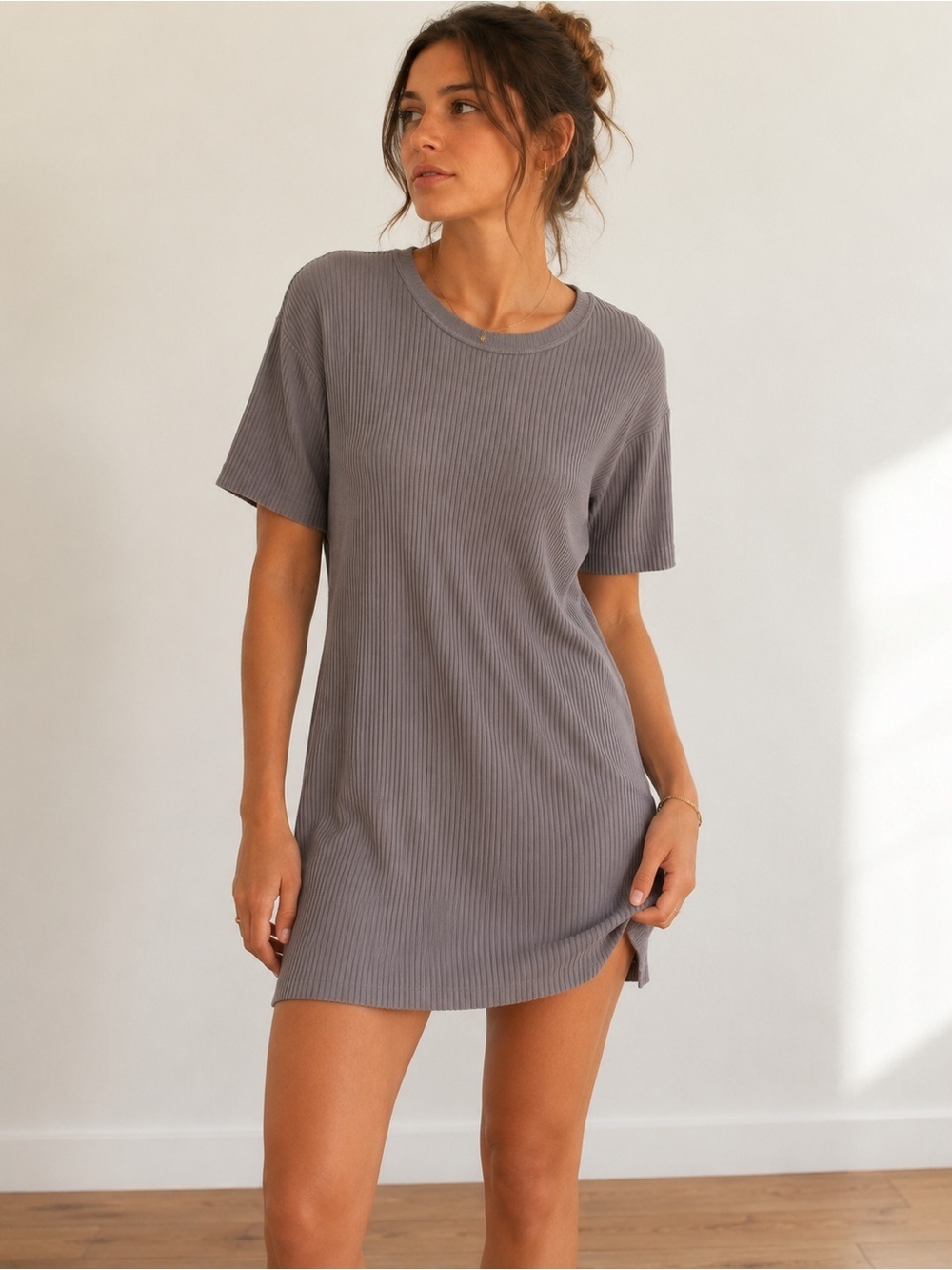 H&M women’s ribbed Tshirt dress Small